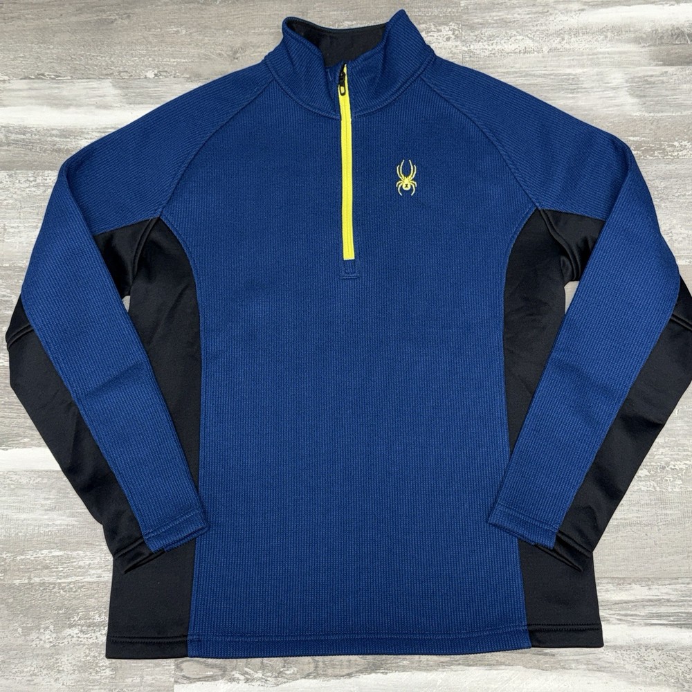 Spyder Outbound 1/2 Zip Jacket Men XL Blue Fleece Knit Active Outdoor Sweatshirt