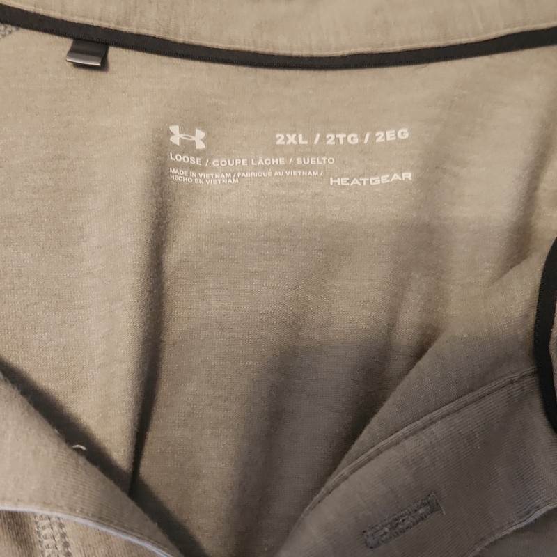 Under Armour HeatGear Men’s Crew Neck T-Shirt Short Sleeve Loose Light Grey 2XL gallery