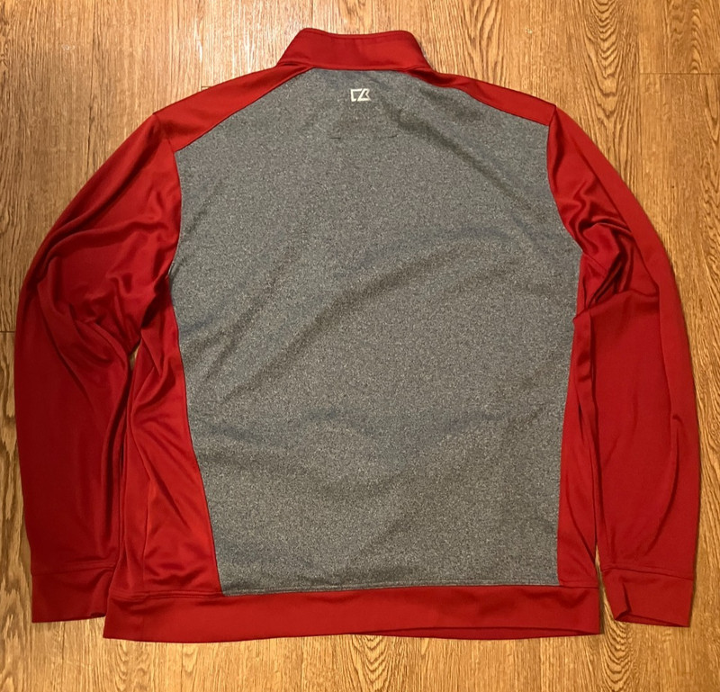 Cutter & Buck Replay Men 2XT Quarter Zip Half Zip Pullover Red Grey DryTec 50+ gallery