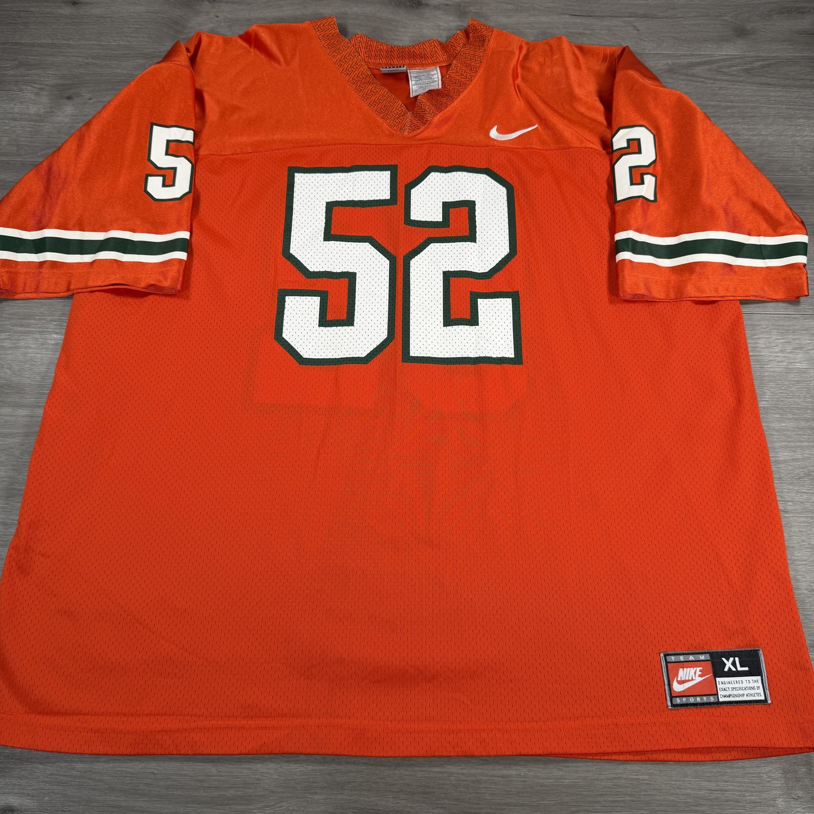 Vintage 90s Miami Hurricanes Ray Lewis #52 Nike College Football Jersey Mens XL gallery