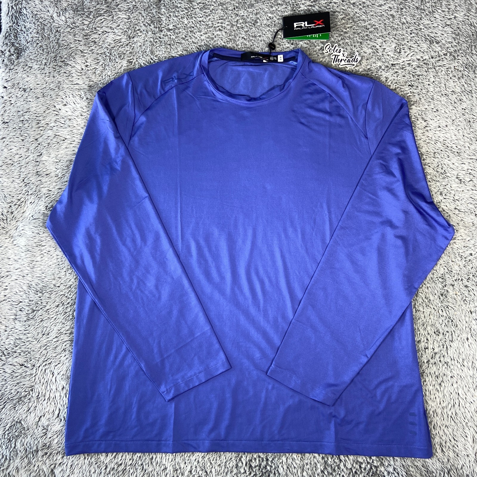 RLX Ralph Lauren Classic Fit Performance Mesh Long-Sleeve Shirt SZ 2XL Men Blue gallery