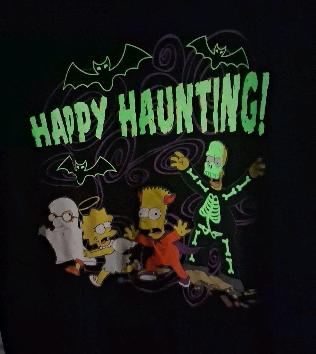 Universal Studios The Simpsons Glow In The Dark Haunting T-shirt Size M gallery