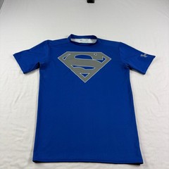 Super Man Compression Shirt Mens M Blue Under Armour Alter Ego Gym Training