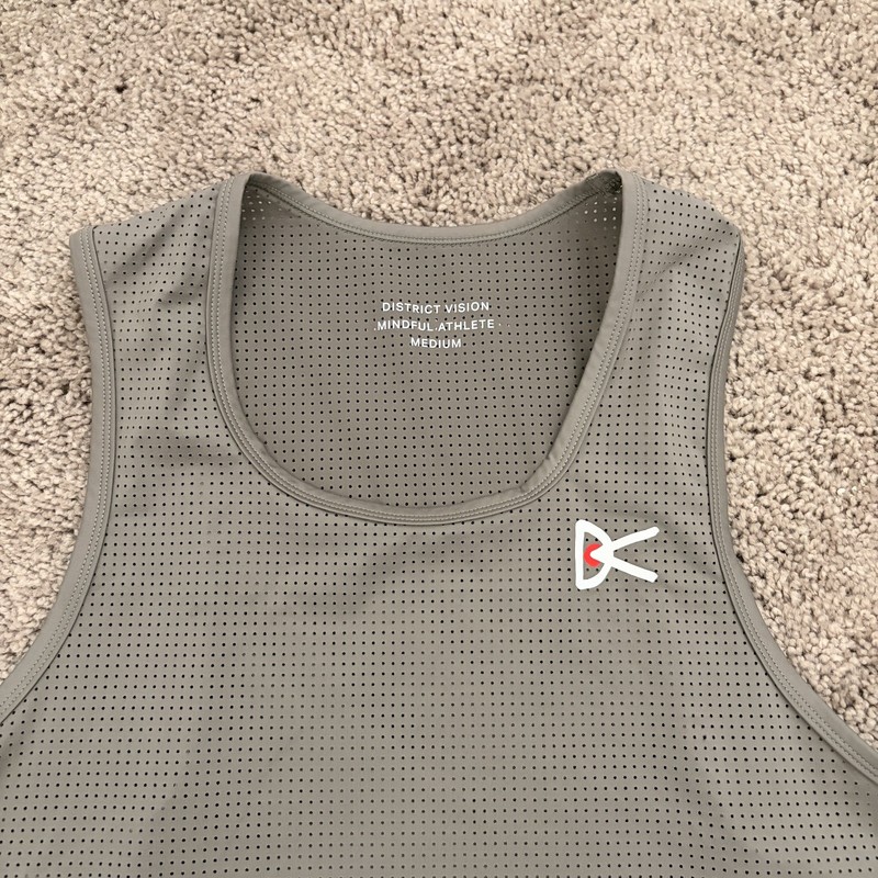 District Vision, Men's Perforated Stretch-Jersey Running Tank Top, Gray gallery