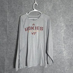 Adidas Hokies Football Long Sleeve Shirt Mens Grey VT Athletics Top