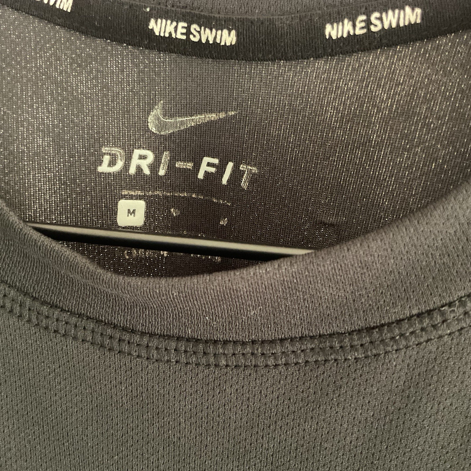 Nike Swim Dri-FIT Short Sleeve Rash Guard Shirt Men Medium Black UPF 40+ gallery
