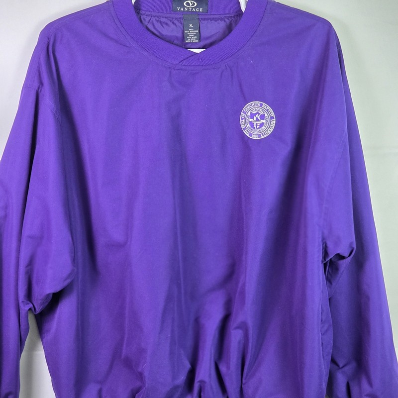 Vantage Quachita Baptist Univ Men's XL Purple Golf Pullover gallery