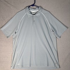 Alo Yoga Coolfit Polo Shirt Men’s Size L Gray Mesh Breathable Golf Tennis