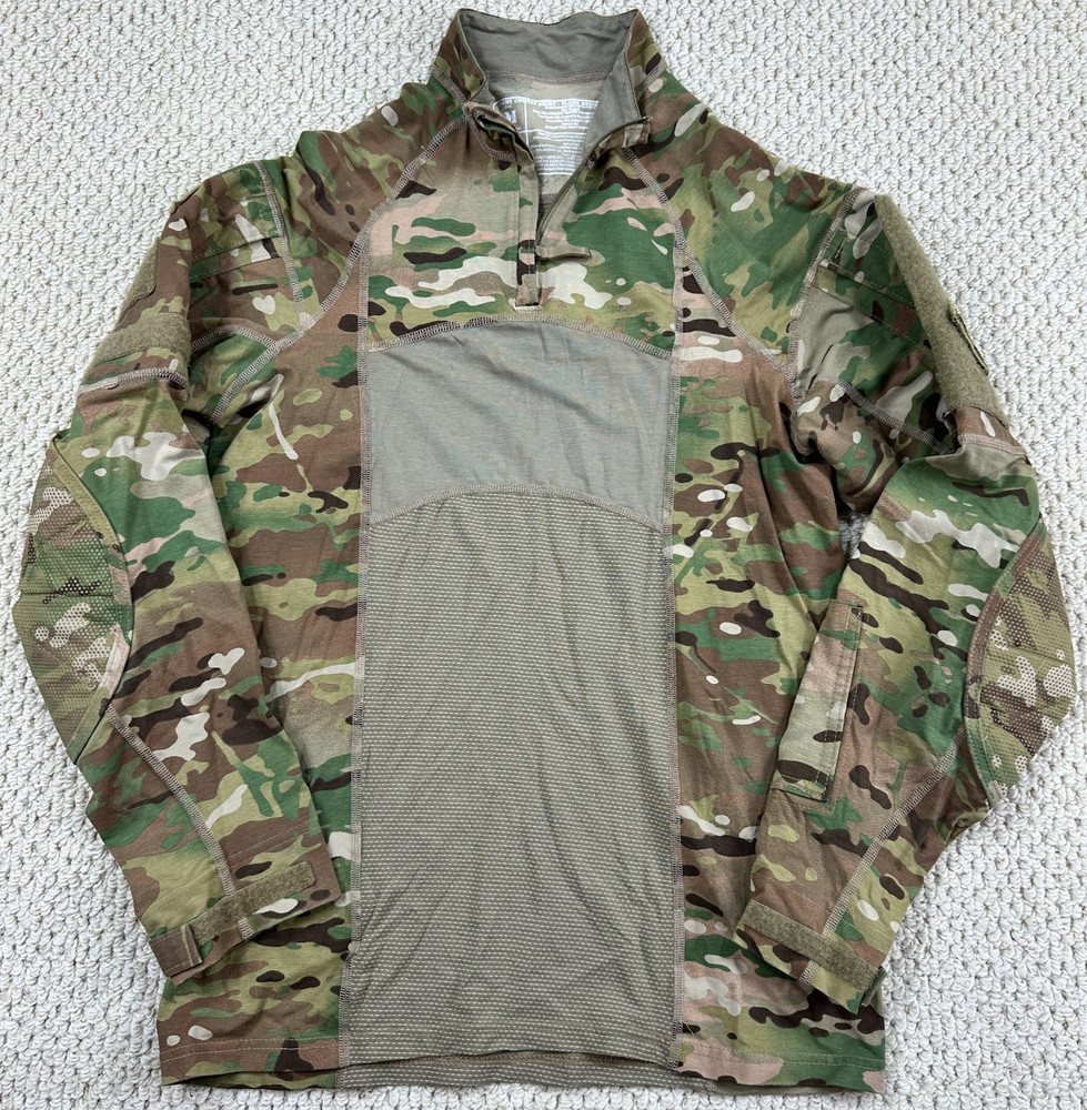 Army Combat Shirt Men M Flame Resistant Operational Camo 1/4 Zip FR Pullover USA