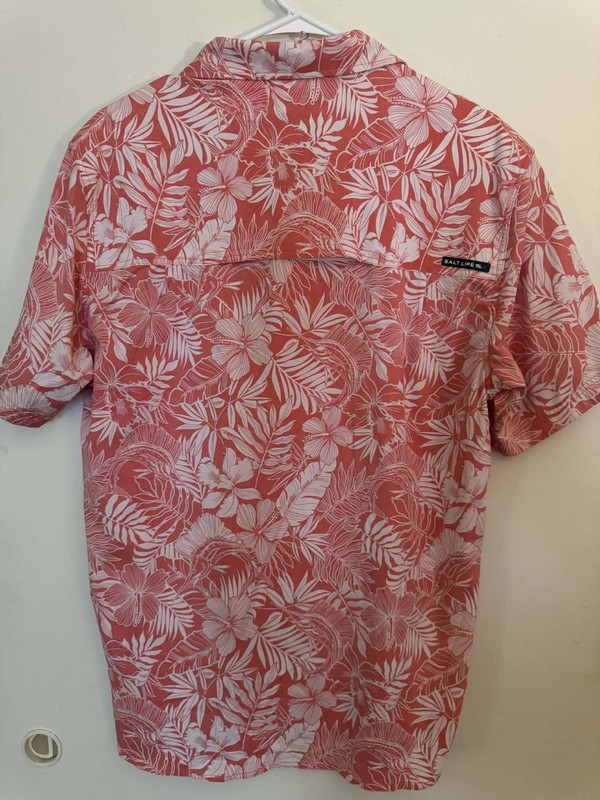 Salt Life SLX Men's Performance Shirt, Coral, Medium, NWT, Floral, Lightweight gallery