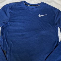 Nike Running Mens Long Sleeve Size S Blue Zip Pocket Running Gym