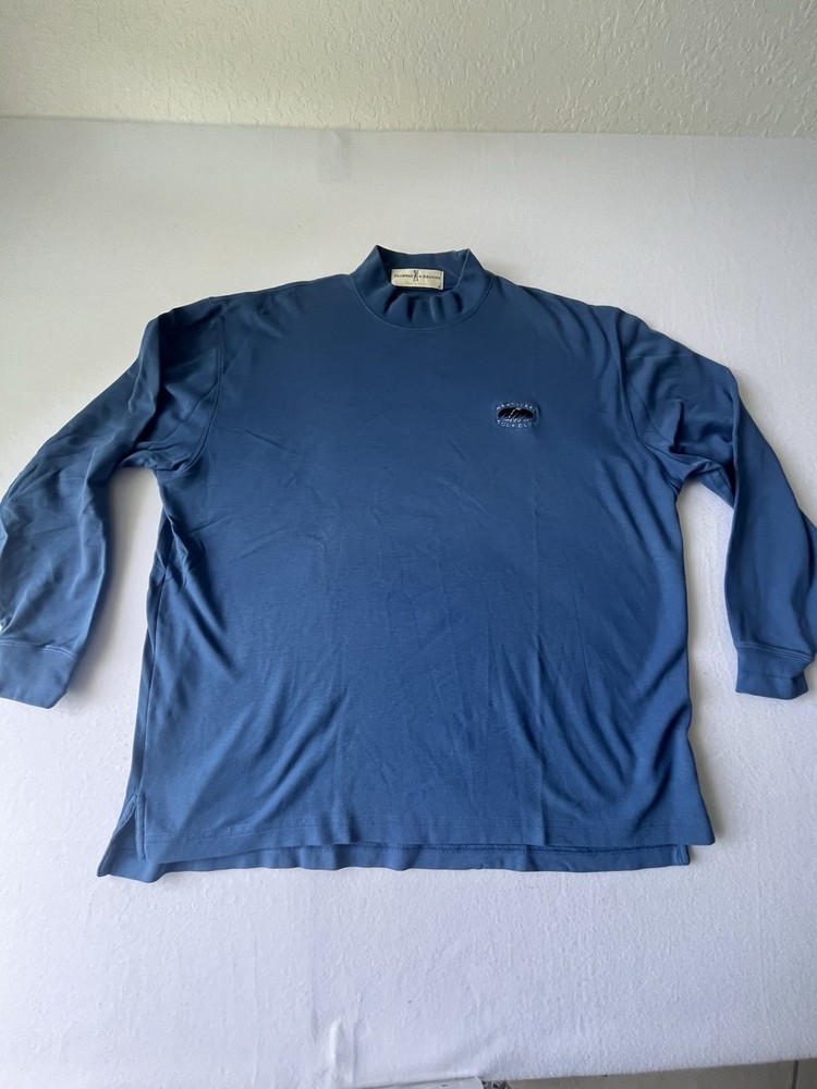 FAIRWAY & GREENE Pullover Mock Turtleneck Blue Mens XL Nantucket Golf Club Logo