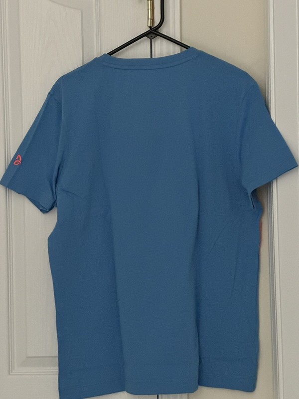 LACOSTE x NOVAK DJOKOVIC REGULAR FIT PERFORMANCE TENNIS Lg BLUE T-SHIRT NEW/TAGS gallery