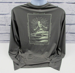 Quiksilver Mens QSM15LS107 Steel Gray Long Sleeve UPF 50 Quick Dry Shirt L NWT.