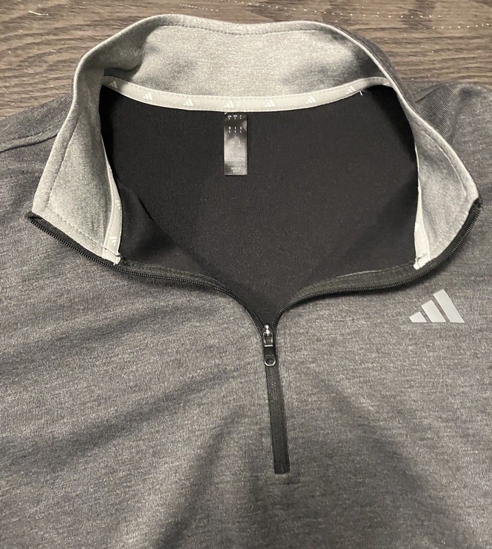 Adidas Elevated Men’s 1/4 Zip Golf Pullover ADVR0884 Dark Gray Sz L NWT gallery