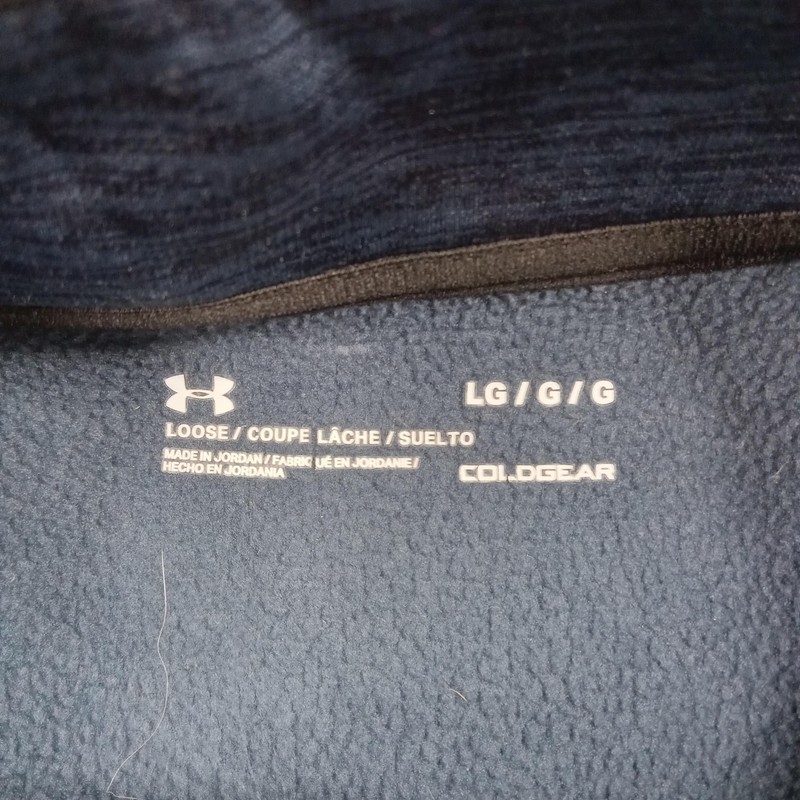 Under Armour Pullover Mens Large Blue ColdGear 1/4 Zip Long Sleeve Top 1357145 gallery