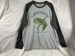 Solar Gear Shirt Men’s Size XXL 50-52 Gray Long Sleeve Largemouth Bass Fishing