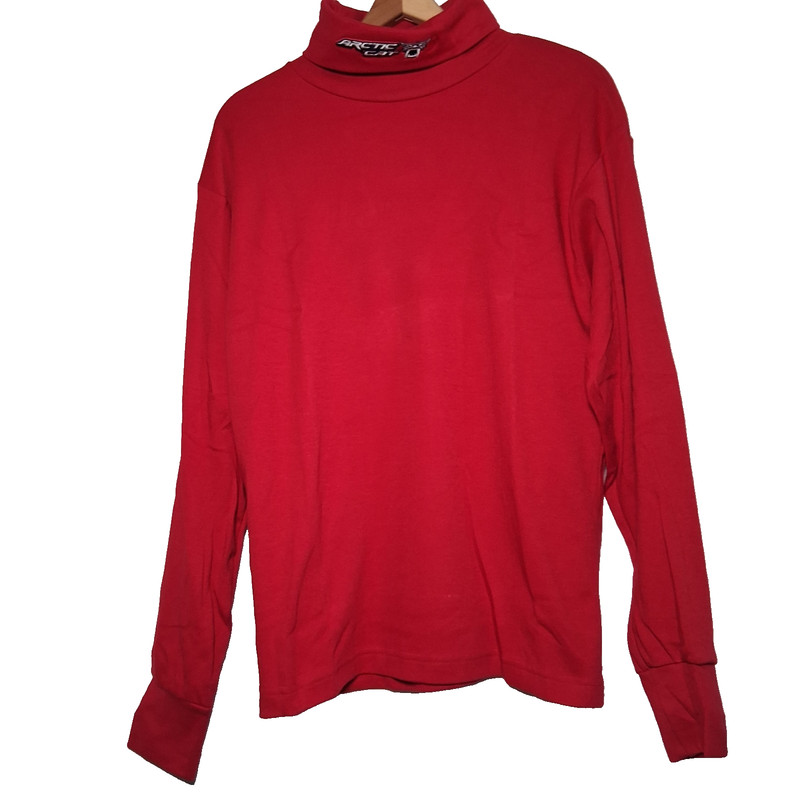 Vintage 1990s Arctic Cat Turtleneck Shirt Men M Red Snowmobile ATV Logo USA gallery