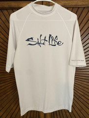 Salt Life SLX Men’s Moisture Wicking Poly/Spandex Crew Neck Tee White Size L