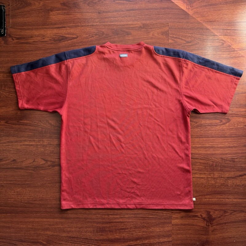 Vintage Reebok Play-Dry Activewear T-Shirt Mens Large Knit Red White Blue gallery