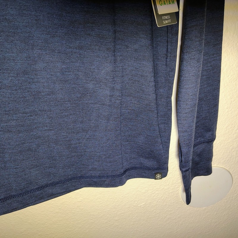 Gaiam Half Zip Pullover Active Top Blue | Long Sleeve Slim Fit | Size L gallery