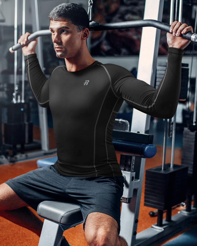 Runhit Compression Shirts for Men Long Sleeve Cool Dry Athletic Workout Tee Shir gallery