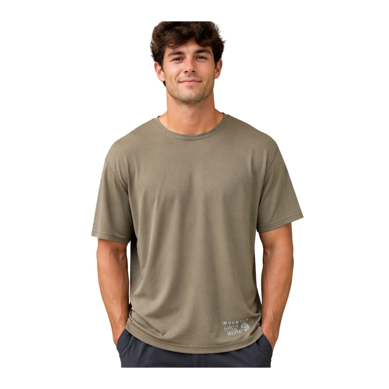 Olive green mountain hardwear performance wicking t shirt packable sz XL hiking gallery