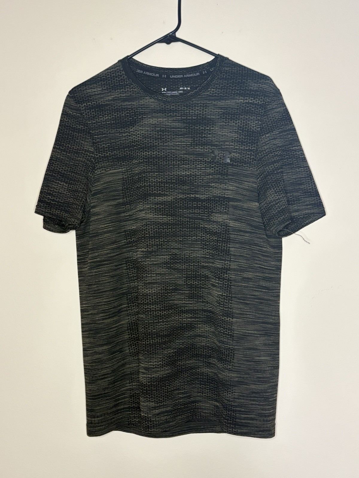 Men's Under Armour Fitted Heat Gear Shirt In Dark Green Size M -Preowned gallery