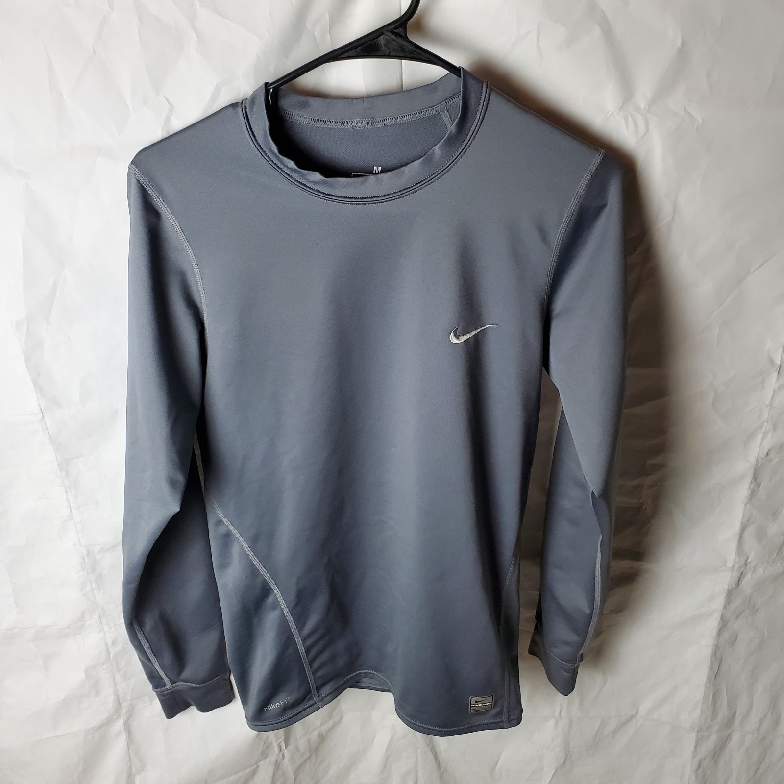 Nike Pro Shirt Mens M Gray Fitted Compression Dri-Fit Team Fit Dry 259863 Vtg gallery