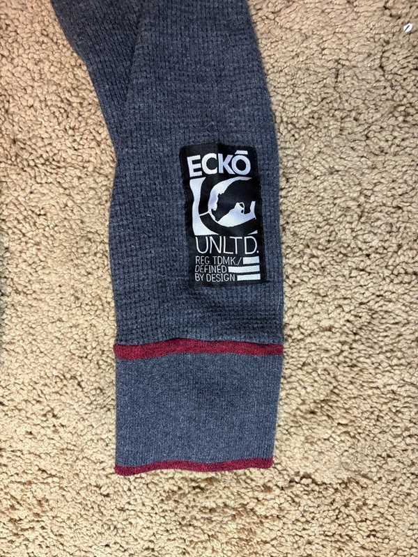 Ecko Unltd Thermal Long Sleeve Mens Large Gray Waffle Knit Classic Top gallery