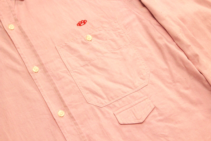 VTG 10 DEEP NYC ~OG BRASS KNUCKLES LOGO~ M CONVERTIBLE OXFORD WORK SHIRT gallery