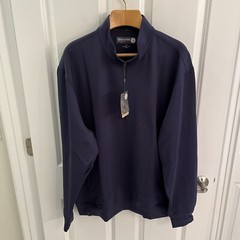 Donald Ross Golf 1/4 Zip Pullover Men Small S Navy Blue Tartan Collection NWT