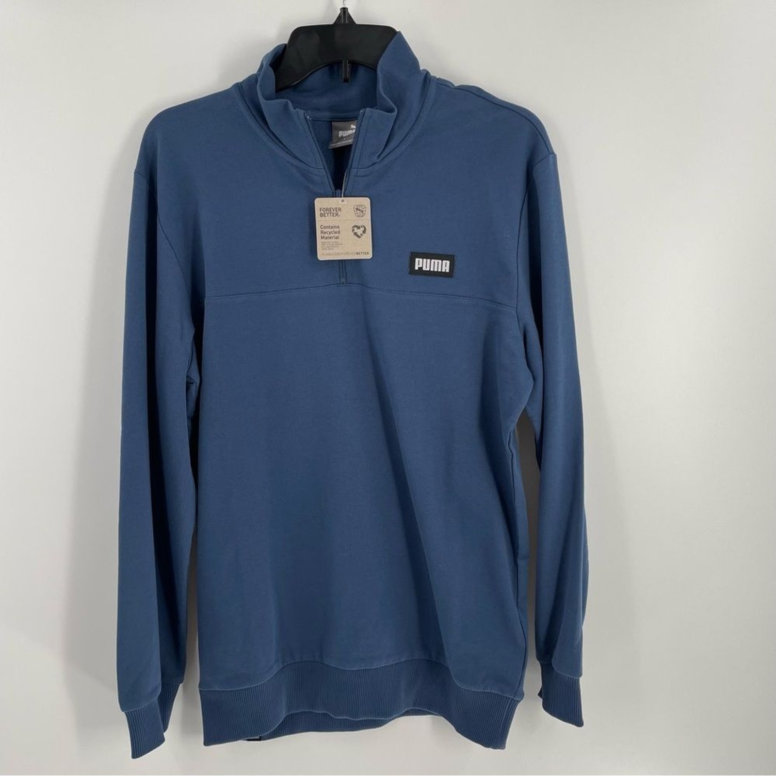 NWT Puma Men’s Slate Blue Quarter Zip Long Sleeve Shirt Casual Athletic Workout gallery