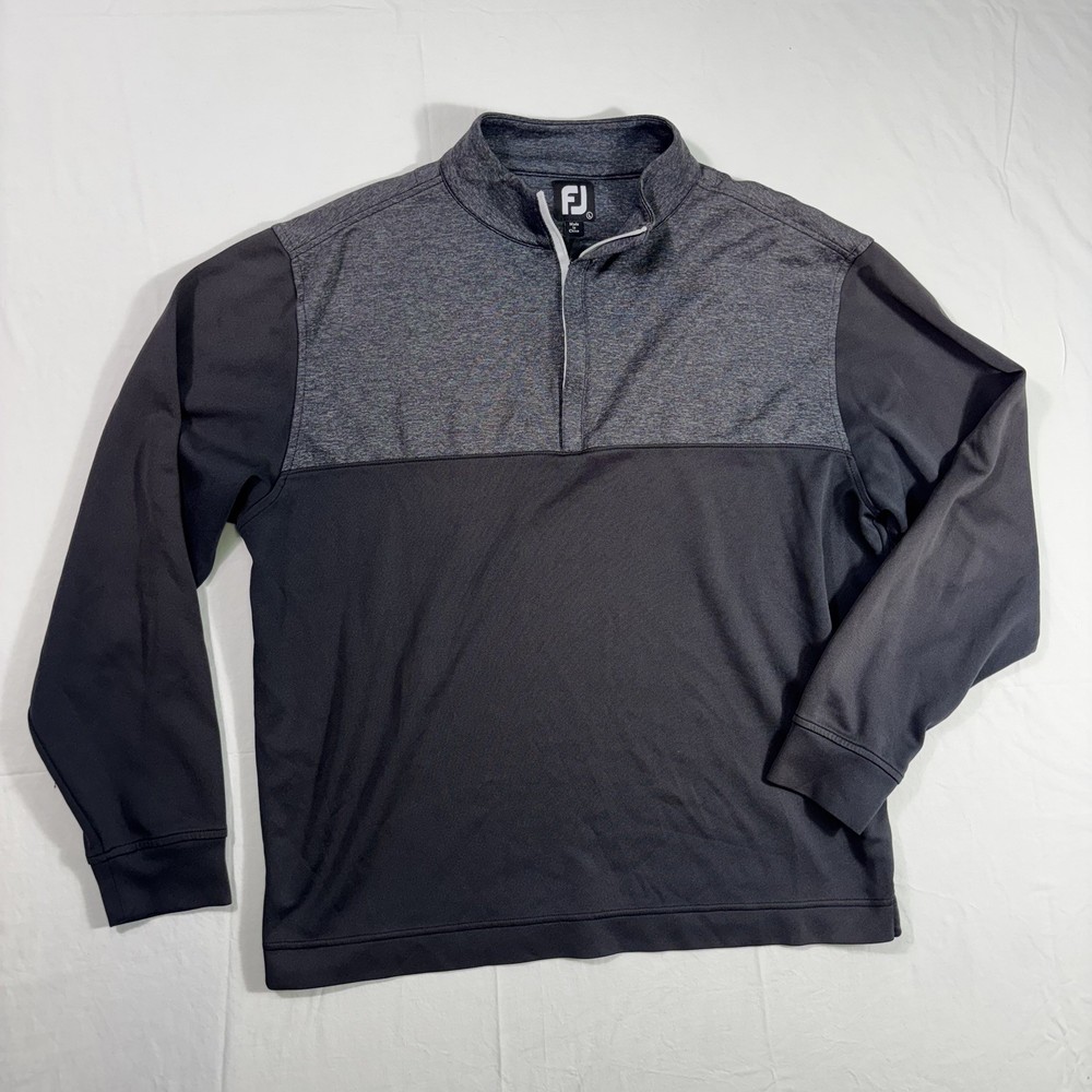 FootJoy Golf Performance Men’s 1/4 Zip Golf Pullover, Size Large Black/Gray