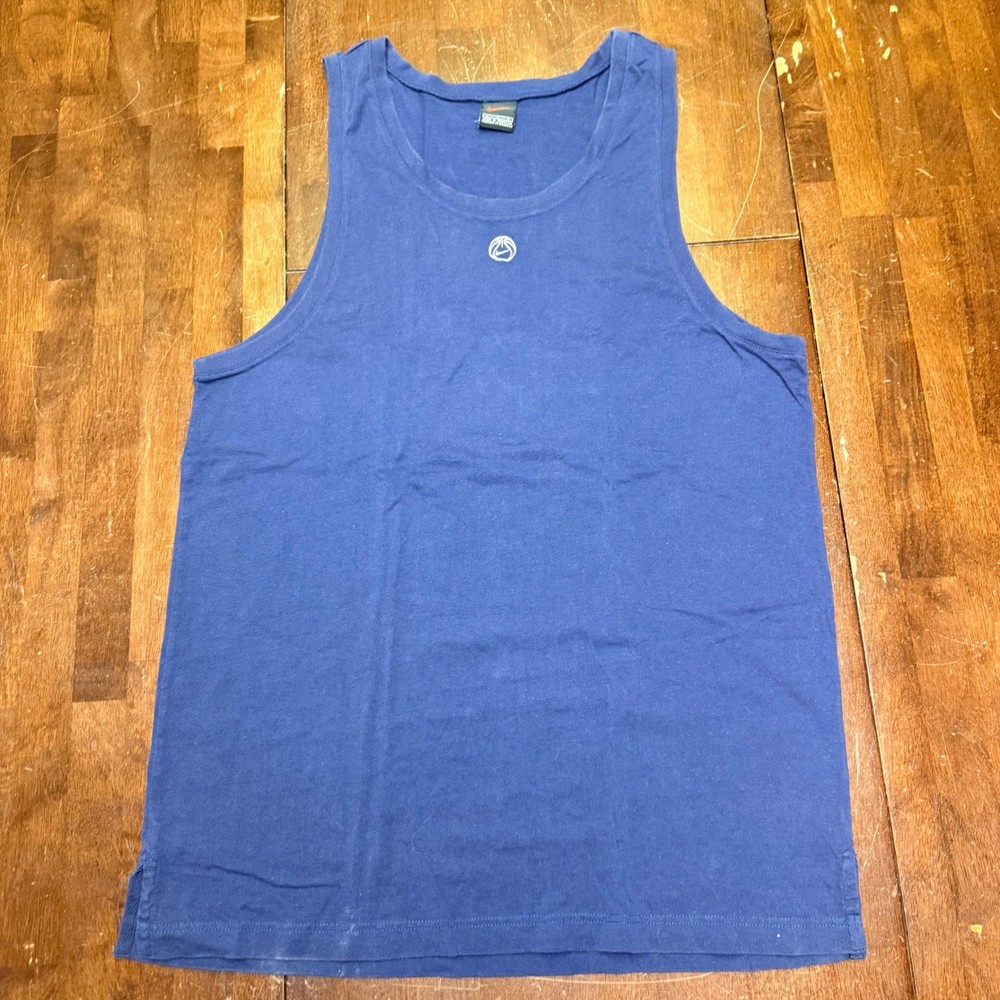 VTG Nike Tank Top Mens Large Blue Basketball Embroidered Center Swoosh Y2K 90's