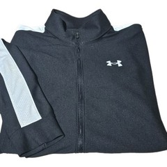 New! UNDER ARMOUR-Black, Mens LS, Full Zip, FITTED, Athletic Warm.Up Jkt-(L)