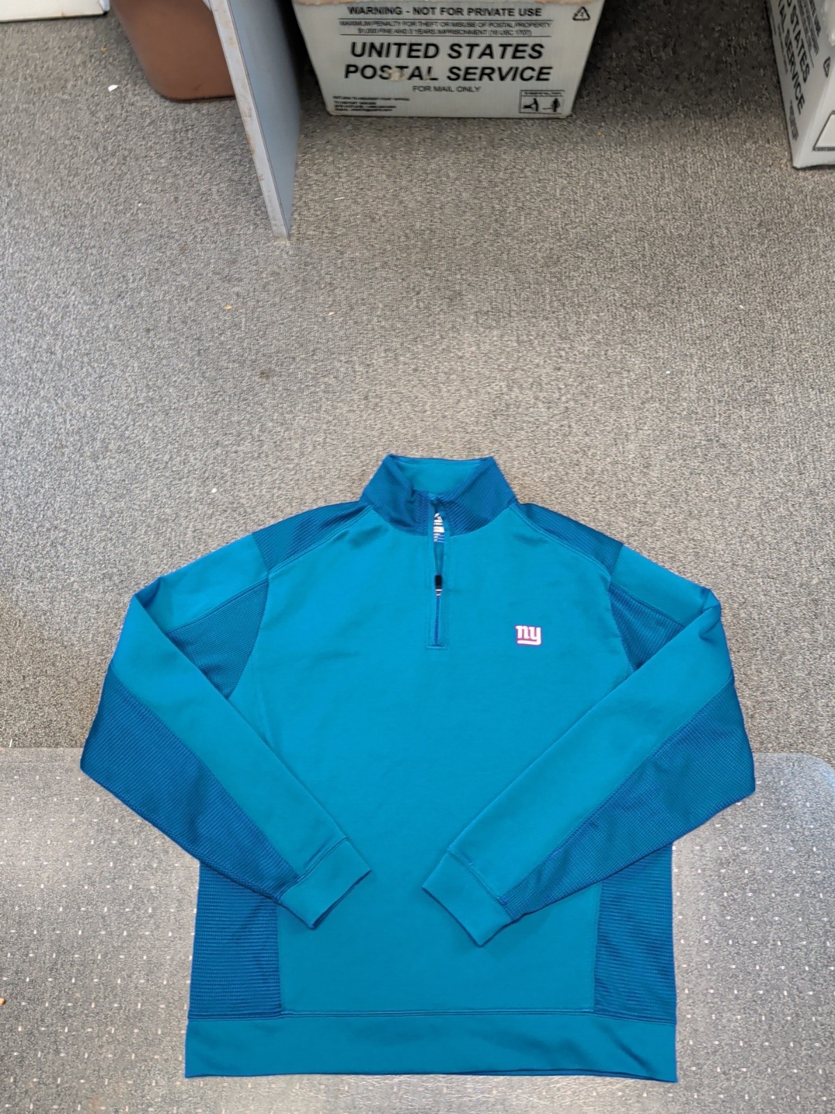 MENS CUTTER & BUCK CB DRYTEC NEW YORK GIANTS 1/4 ZIP PULLOVER SIZE MEDIUM gallery