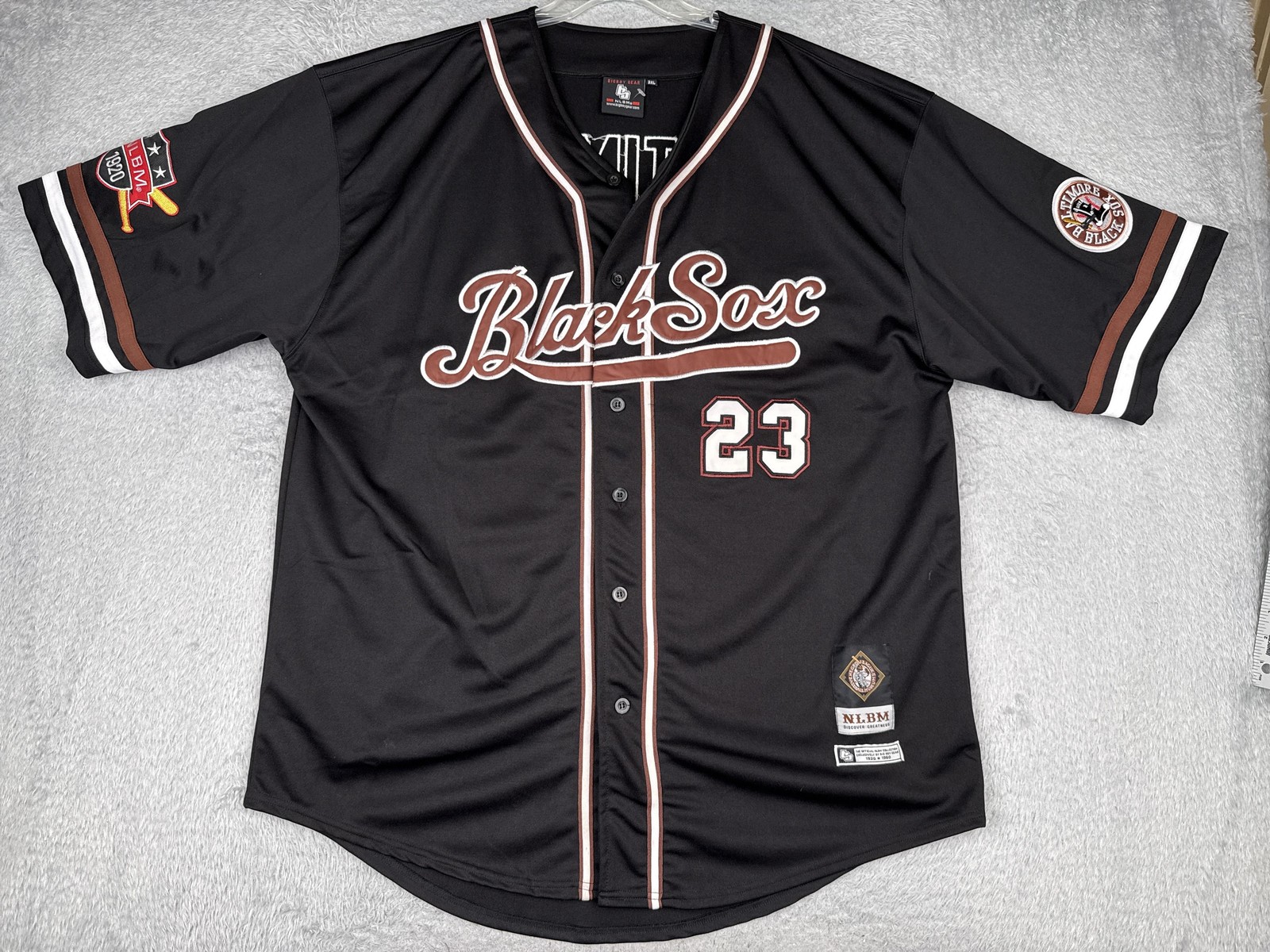 Baltimore Black Sox Baseball Jersey Mens 3XL Black Big Boy Gear NLBM 23 gallery