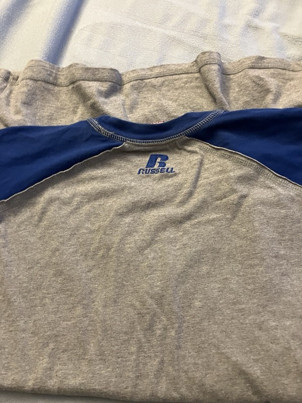 Vintage Russell Athletic Shirt Men's XL Gray & Blue Muscle Gym Training Tank Top gallery