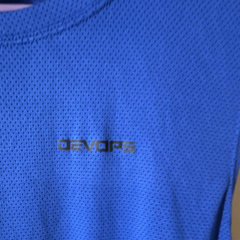 Devops Men's Crew Neck Sleeveless Mesh Breathable Tank Top Blue L gallery