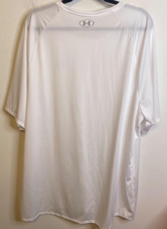 Under Armor Men's Short Sleeve T-shirt Big Tall White 4X Loose Fit Lightweight gallery