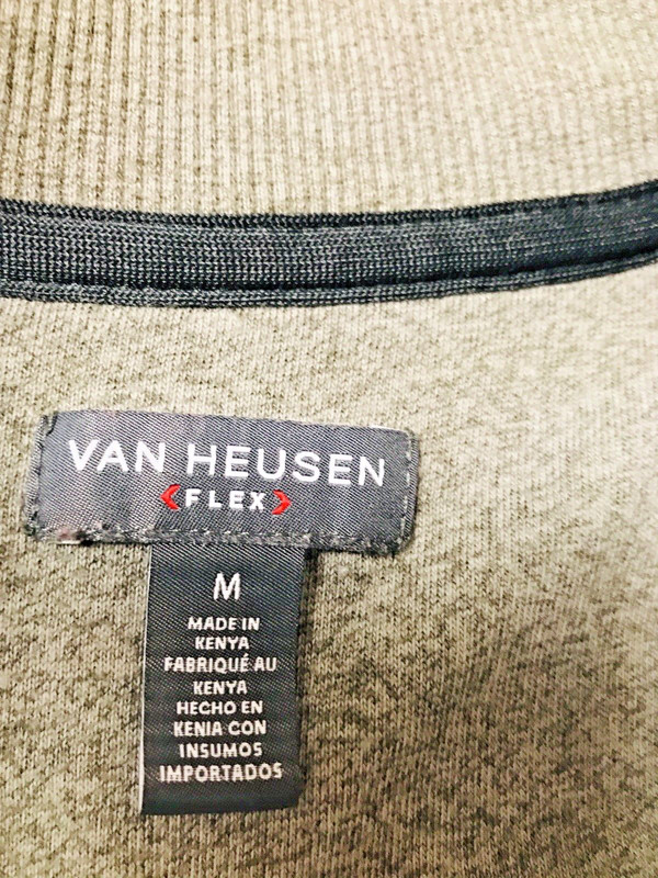 Van Heusen Flex Men's M Pullover Knit Jersey 1/4 Zip Blue Pullover Sweatshirt gallery