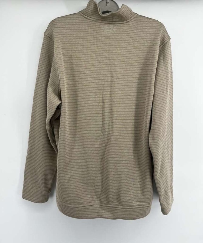 Under Armour Golf Storm SweaterFleece Mens XL Beige 1/4 Zip Ribbed Stretch Light gallery