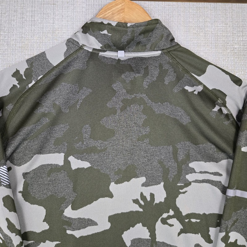 NIKE Mens Size XL Woodland Camouflage Lightweight 1/4 Zip Pullover Reflective gallery