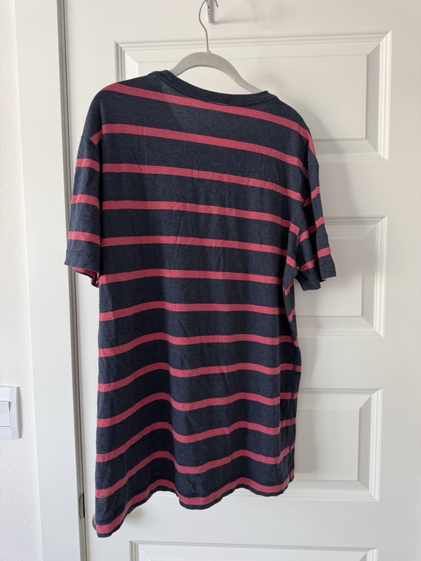 Lululemon Basic Tee Shirt Navy Blue & Red Striped Men's Sz XL No Tag gallery