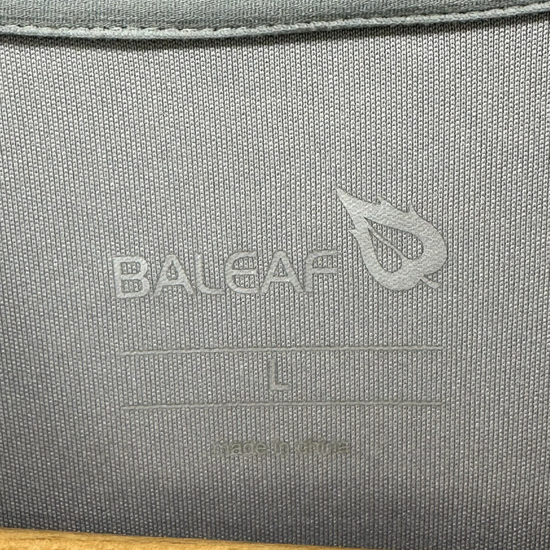 Baleaf Mens Long Sleeve Performance Polo Shirt Size Large Gray Running Cycling gallery