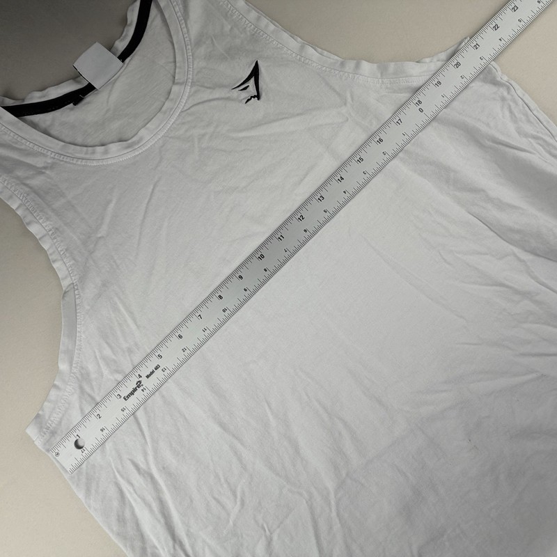 Gymshark Tank Top Mens XL White Sleeveless Stretch Workout Gym Training Cotton gallery