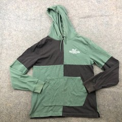 HUF Pullover Mens Small Green Black Long Sleeve Hooded Shirt Skate Streetwear