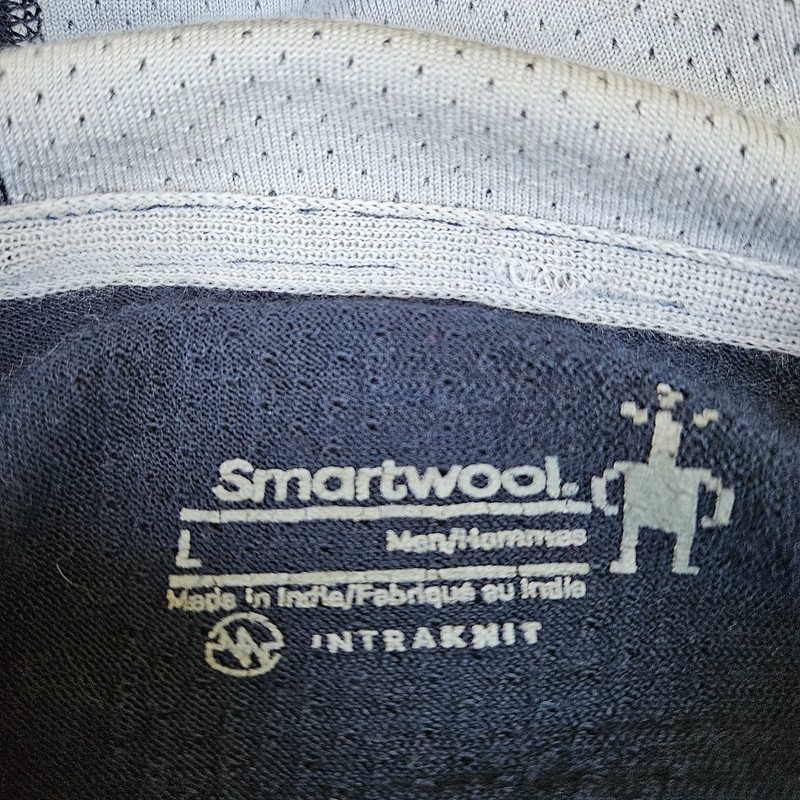 Smartwool Intraknit Merino Tech 1/4 Zip Men's Large Hoodie Performance Navy Blue gallery