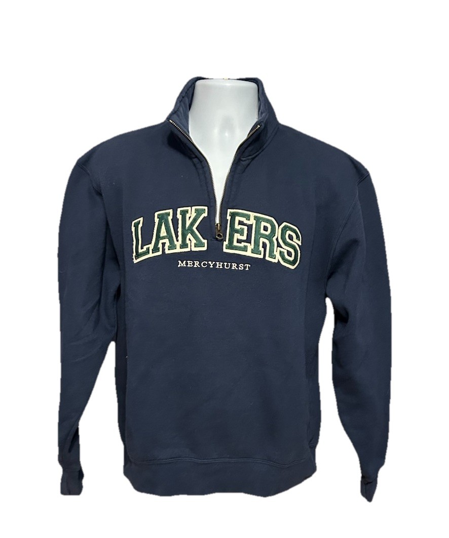 VTG Mercyhurst University 1/4 Zip Pullover Adult Medium Navy Blue Stitched gallery
